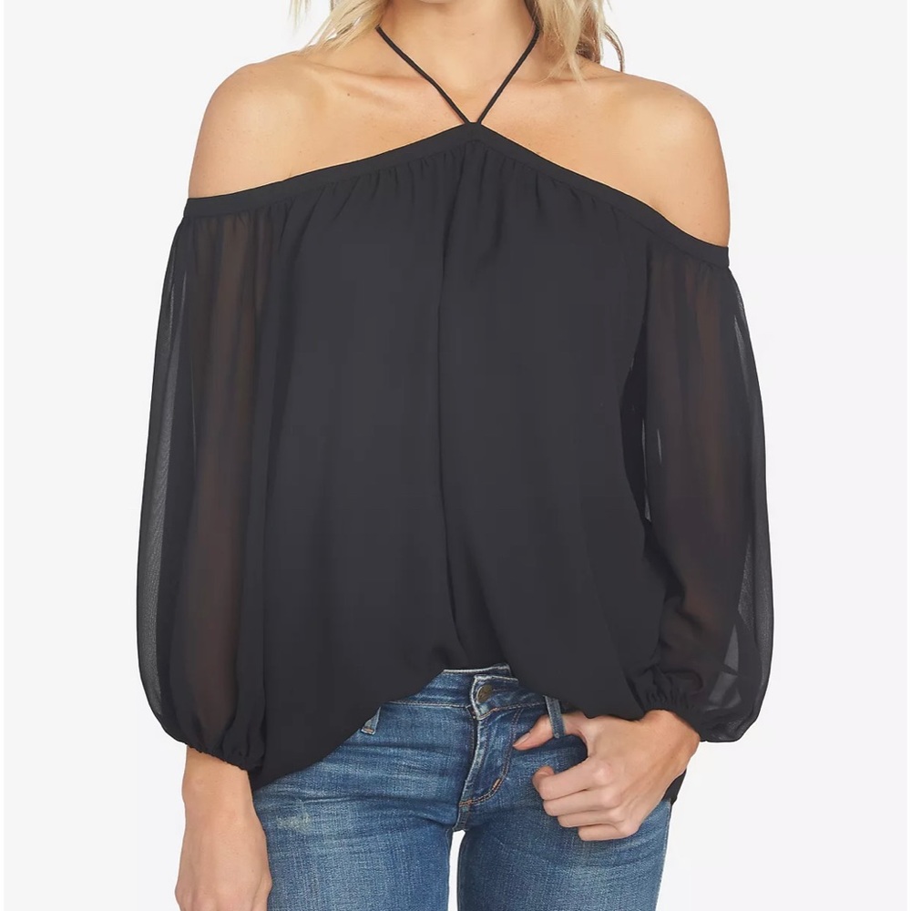 Super cute 1. State off-shoulder navy blue blouse size XL